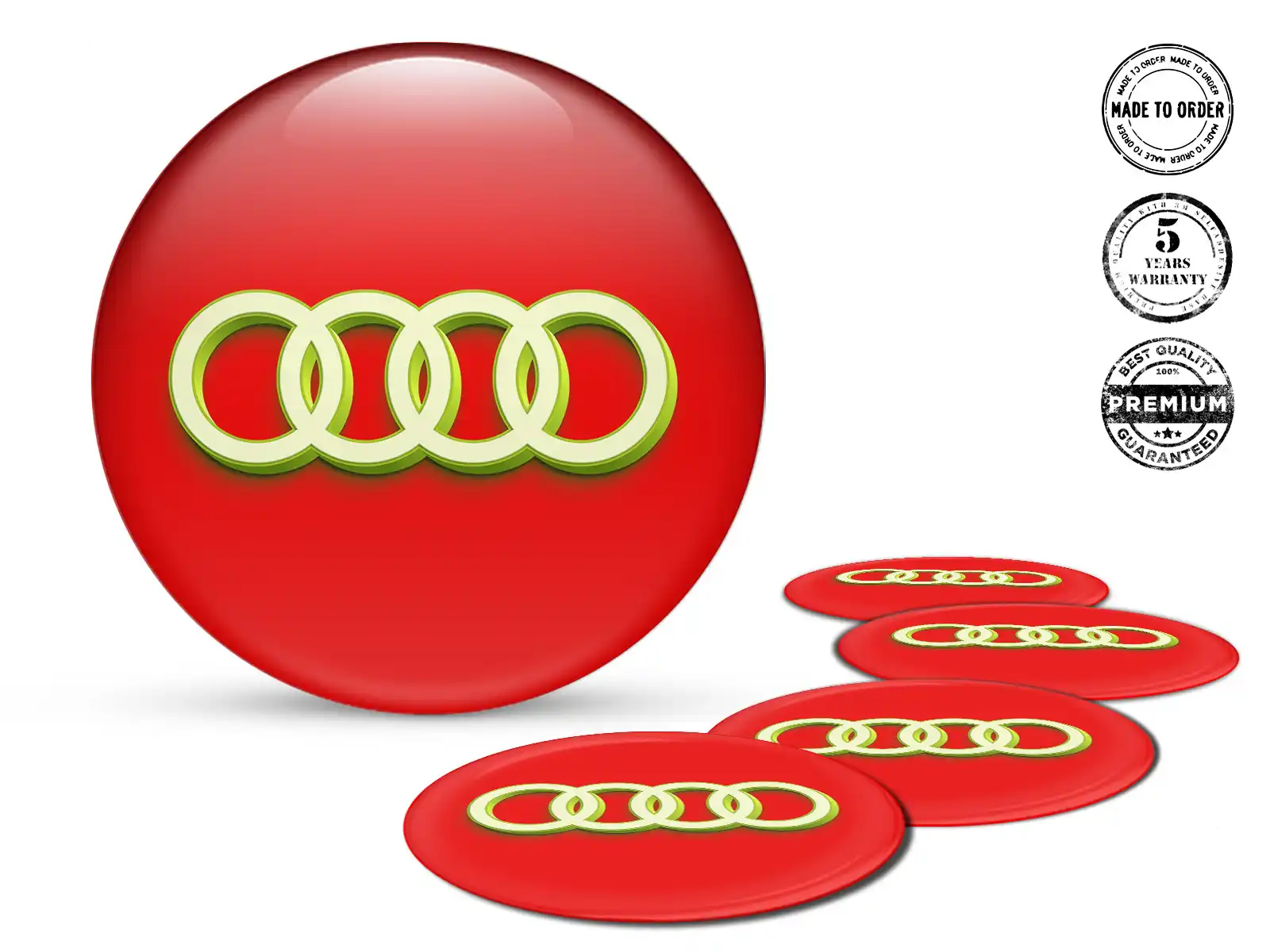 Audi Emblemas de Rueda Marca Pegatinas Silicona Estilo